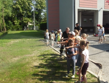 Pokaz OSP Łękawica dla dzieci ze szkoły podstawowej - zdjęcie31