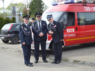 Uroczystość przekazania nowego samochodu ratowniczo-gaśniczego dla OSP Łękawica. - zdjęcie1